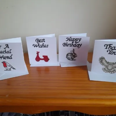 Set of 4 small Greeting Cards 10 by 10 c 2