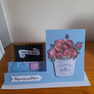 Side fold Happy New Home with Roses card 4