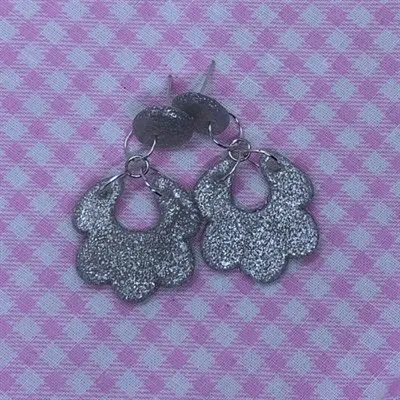 Silver Starlight Flower petal dangles 2