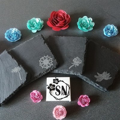 Slate Floral Coasters by Something New 52