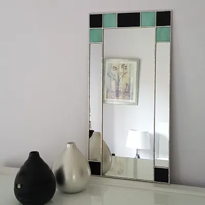 Small Green/Black Art Deco Mirror