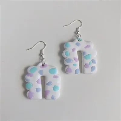 Speckled Bubble Arch Clay Earrings