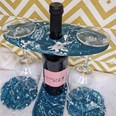 Splattered marble wine set