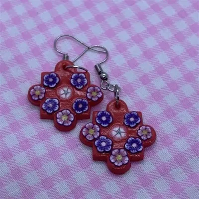 Spring fling Moroccan tile dangles floral 2