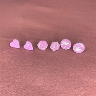 Spring fling stud trio purple mica