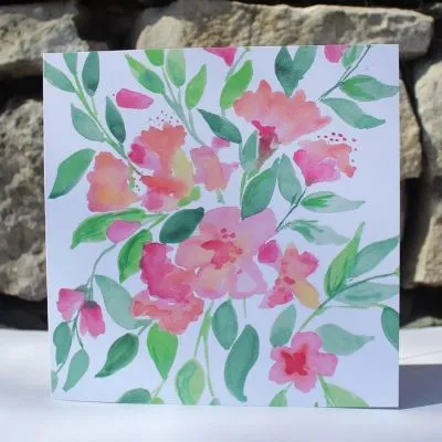 Pink Bouquet Greetings Card