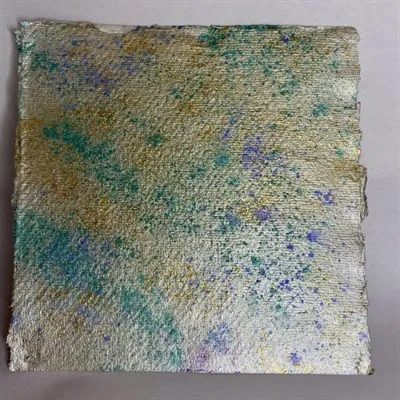 Tangible Teal abstract chemical painting