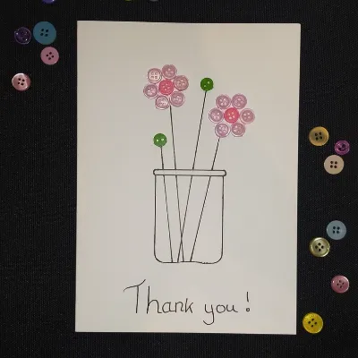 Thank you Flower Card, Unique / Handmade 1