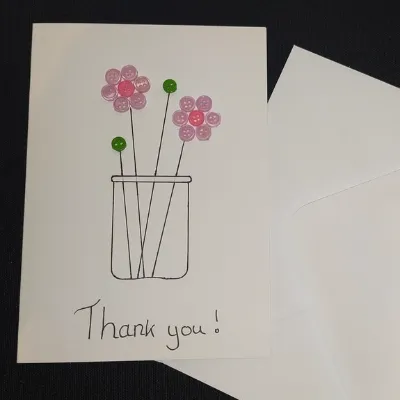Thank you Flower Card, Unique / Handmade 2