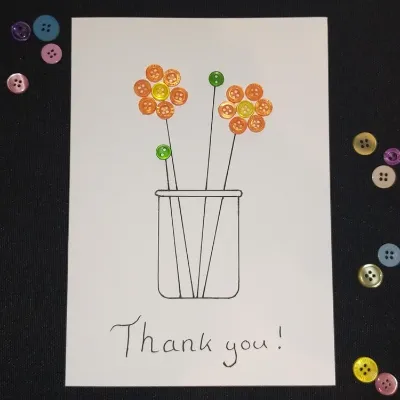 Thank you Flower Card, Unique / Handmade 4