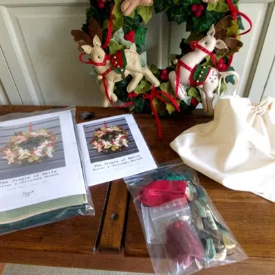 The Jingle Of Bells Christmas Wreath Kit Booklet, Pattern & Bag