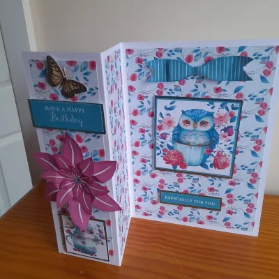 This fold back Owl Birthday card. 1