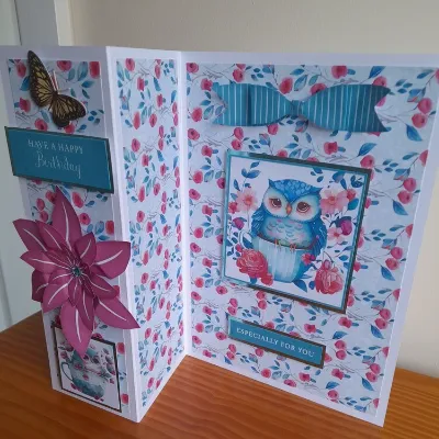 This fold back Owl Birthday card. 3