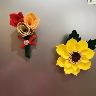 This lovely Handmade felt flower fridge  3