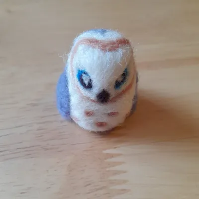 Tiny Felted Owl-Felted Animal Sculpture, 1