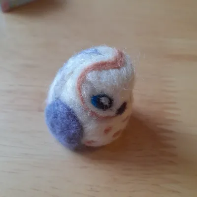 Tiny Felted Owl-Felted Animal Sculpture, 4