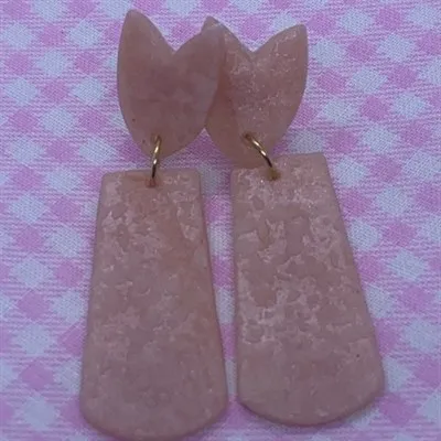 Tulip stud Dangles spring fling rose quartz 2