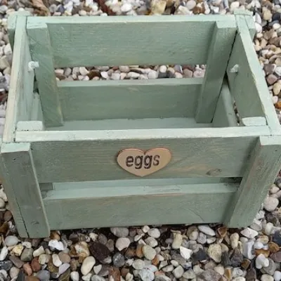 Vintage Rustic Handmade  Egg Crate sage 1