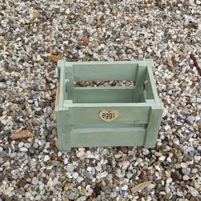 Vintage Rustic Handmade  Egg Crate sage 2