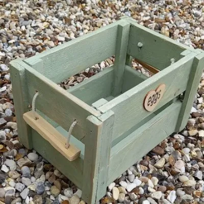 Vintage Rustic Handmade  Egg Crate sage 4