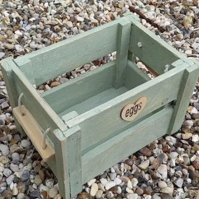 Vintage Rustic Handmade  Egg Crate sage 5
