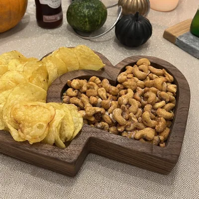 Walnut Heart Nibble Tray 6