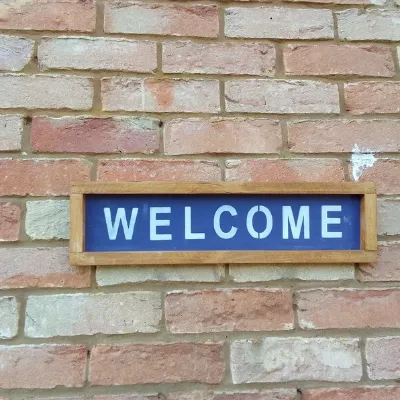 Welcome rustic handmade sign 4