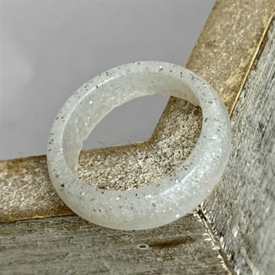 White crystal resin ring by The Indoor Artist
