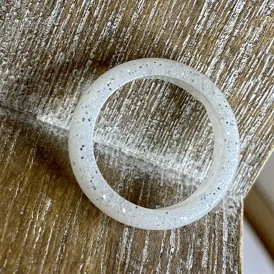 White crystal resin ring