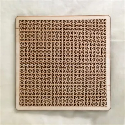 Wooden Square Fractal Tray Puzzle