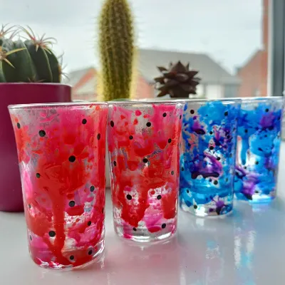 "yee" "haw" Pair Abstract Shot Glasses 5