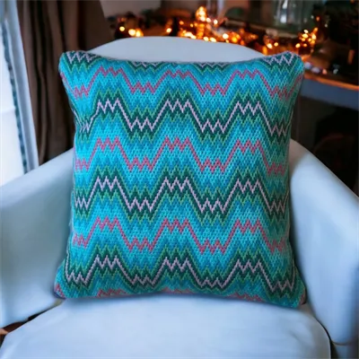 Zigzag Design Needlepoint Cushion 1