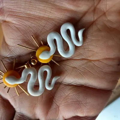 Celestial Sun And Snake Earrings