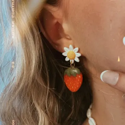 Fruit And Flower Dangle Earrings