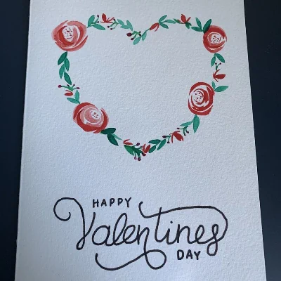 Rose Wreath Valentine's Card