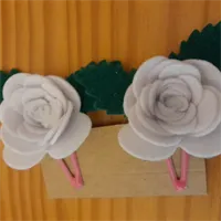 2 Felt Rose hair clips hair accessories. 7