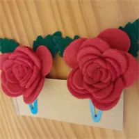 2 Felt Rose hair clips hair accessories. 8