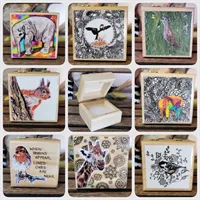 2.5" Wooden Decorated Trinket Boxes
