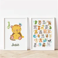 2pce Personalised Name Alphabet Prints