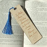 5th wedding anniversary wooden bookmark, 9