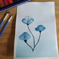 A5 Blue Watercolour Painting