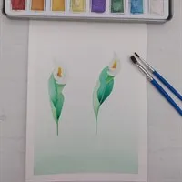 A5 Peace lily watercolour painting