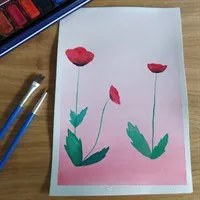 A5 poppy watercolour painting