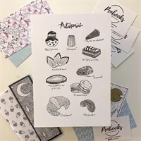 A5 Small French Pastries Illustration