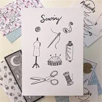 A5 Small Sewing Illustration Hand Drawn