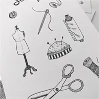 A5 Small Sewing Illustration Hand Drawn 3 gallery shot 10
