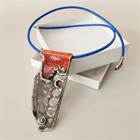 Abstract art bronzed porcelain necklace