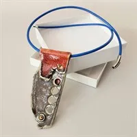 Abstract Art Bronzed Porcelain Necklace