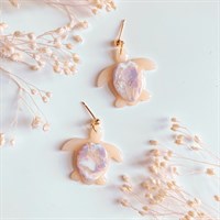 Amethyst Inspired Turtle Earrings