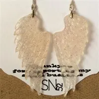Transparent Pink Angel Wing Drop Earrings